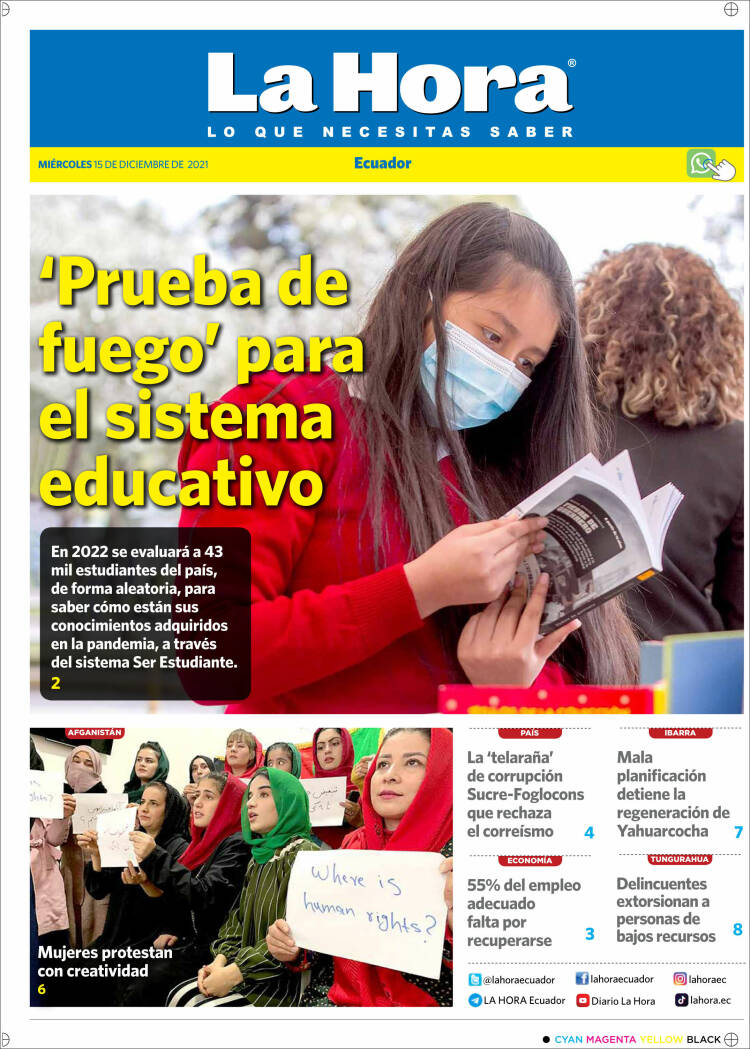 Portada de La Hora - Ecuador (Ecuador)
