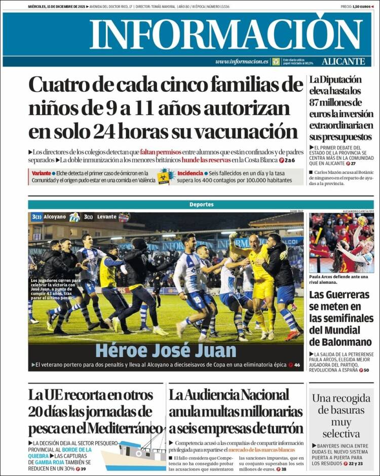 Portada de Diario Información (Espa&ntilde;a)