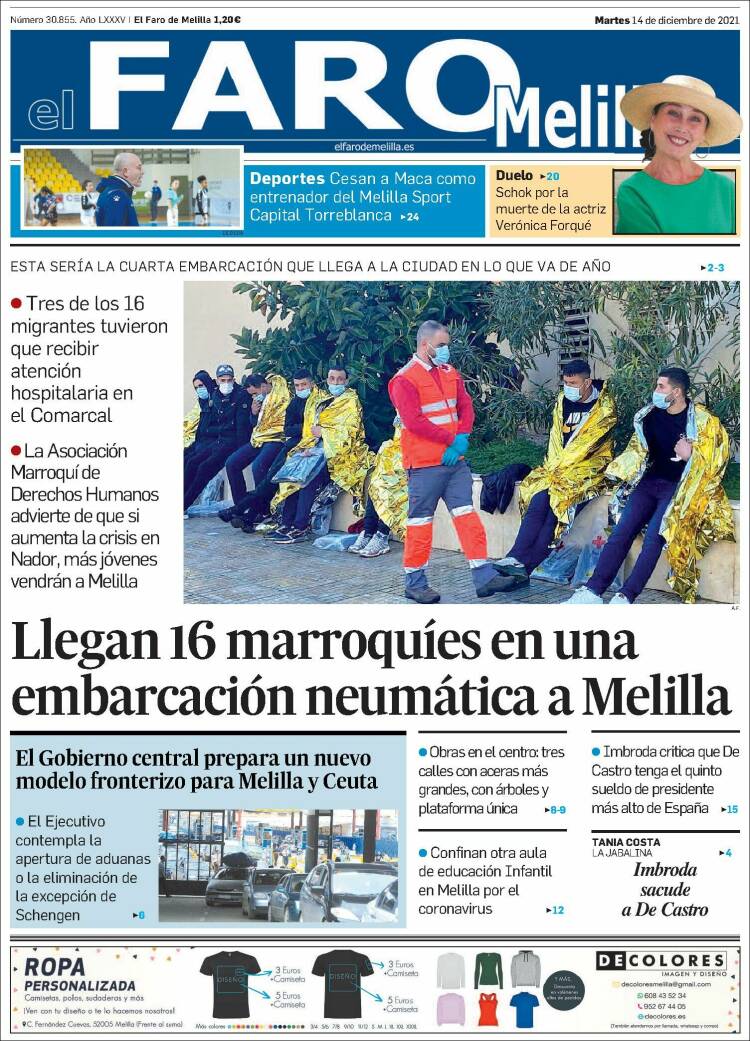 Portada de El Faro de Melilla (Espa&ntilde;a)