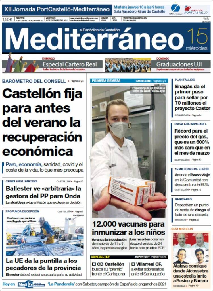 Portada de El Periódico Mediterraneo (Espa&ntilde;a)