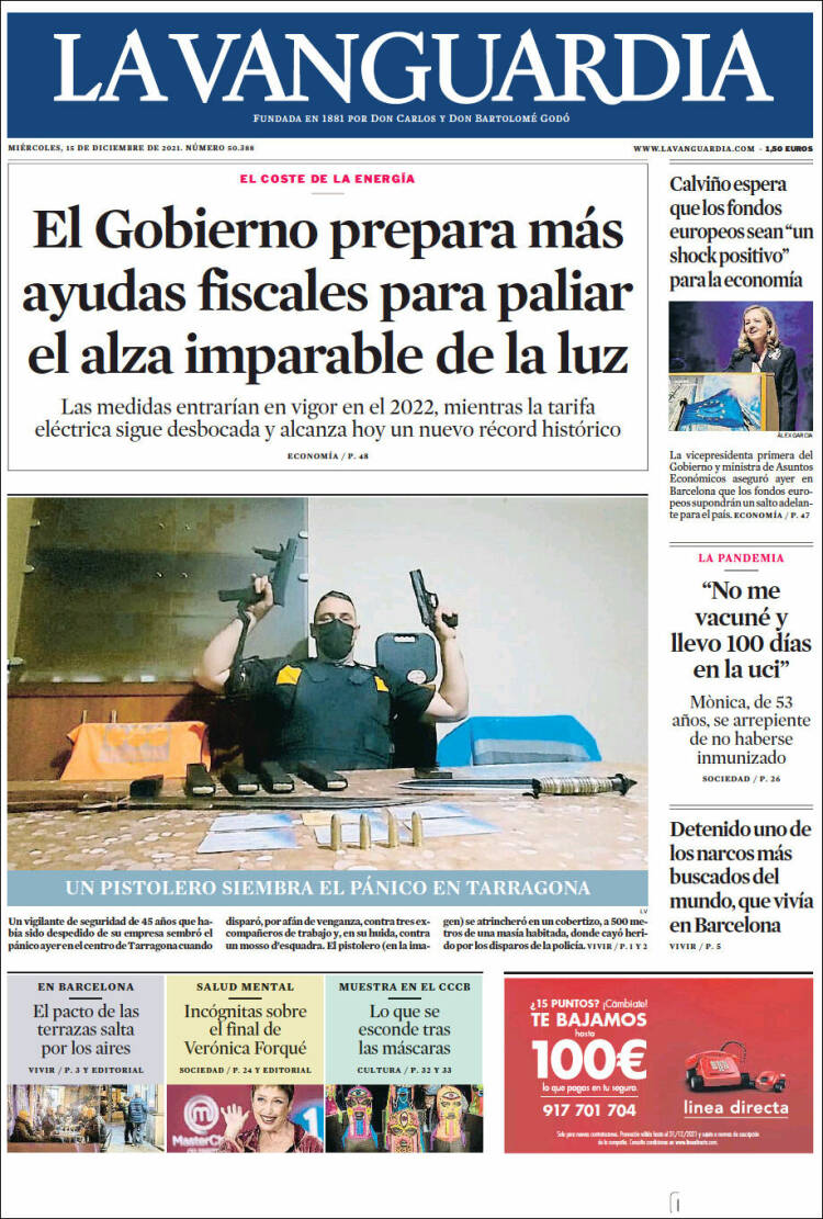 Portada de La Vanguardia (Espa&ntilde;a)
