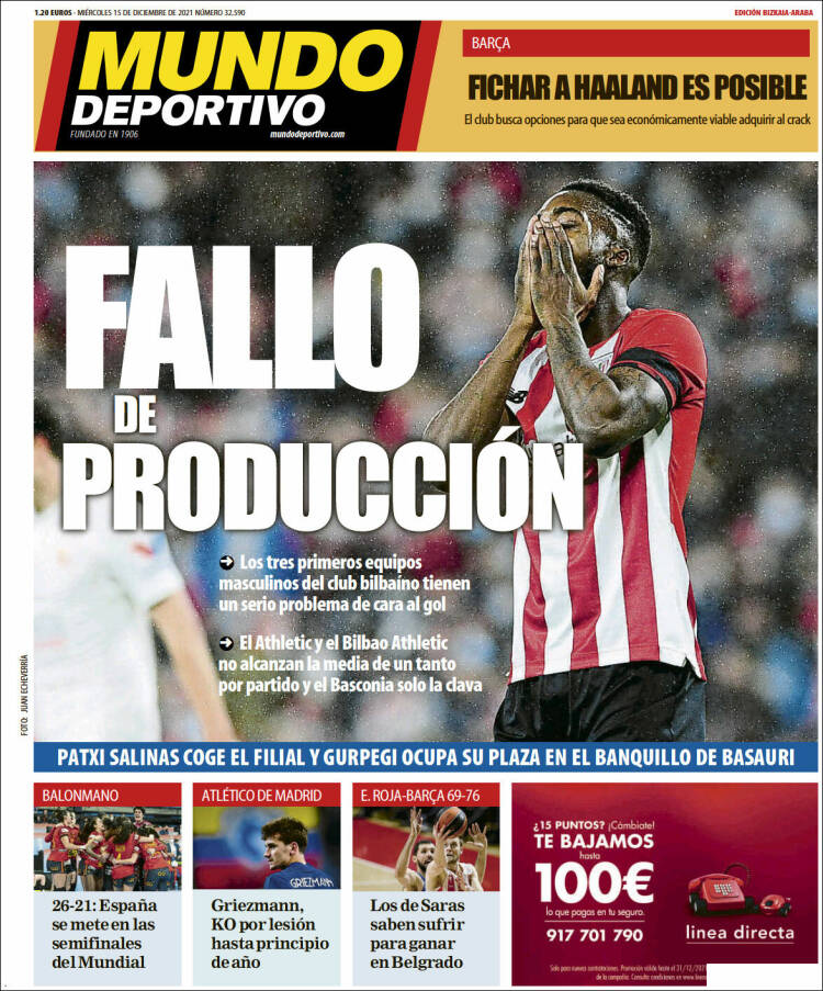Portada de Mundo Deportivo Bizkaia (Espa&ntilde;a)
