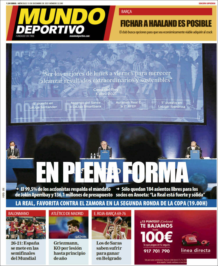 Portada de Mundo Deportivo Gipuzkoa (Espa&ntilde;a)