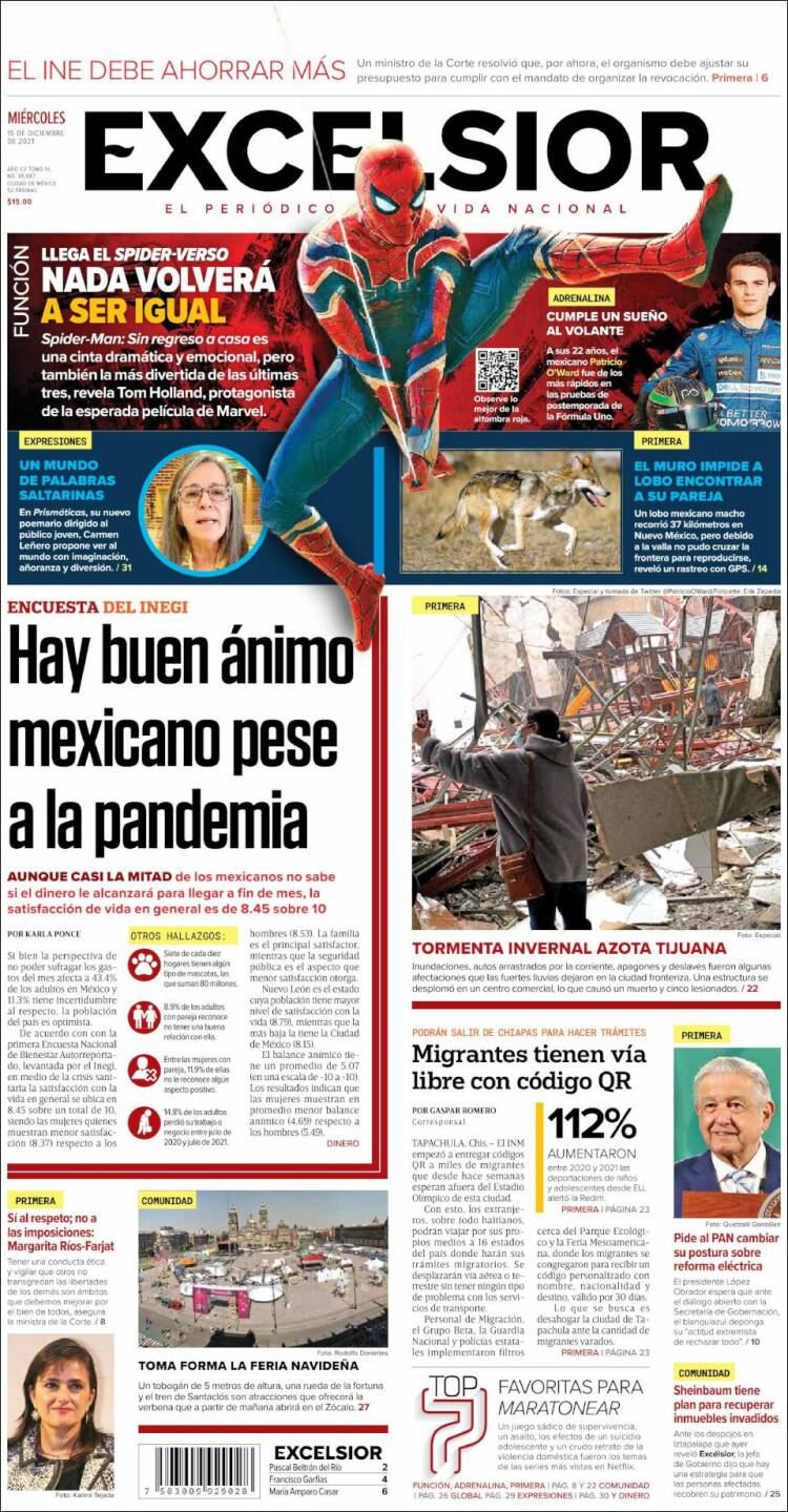 Portada de Excelsior (M&eacute;xico)