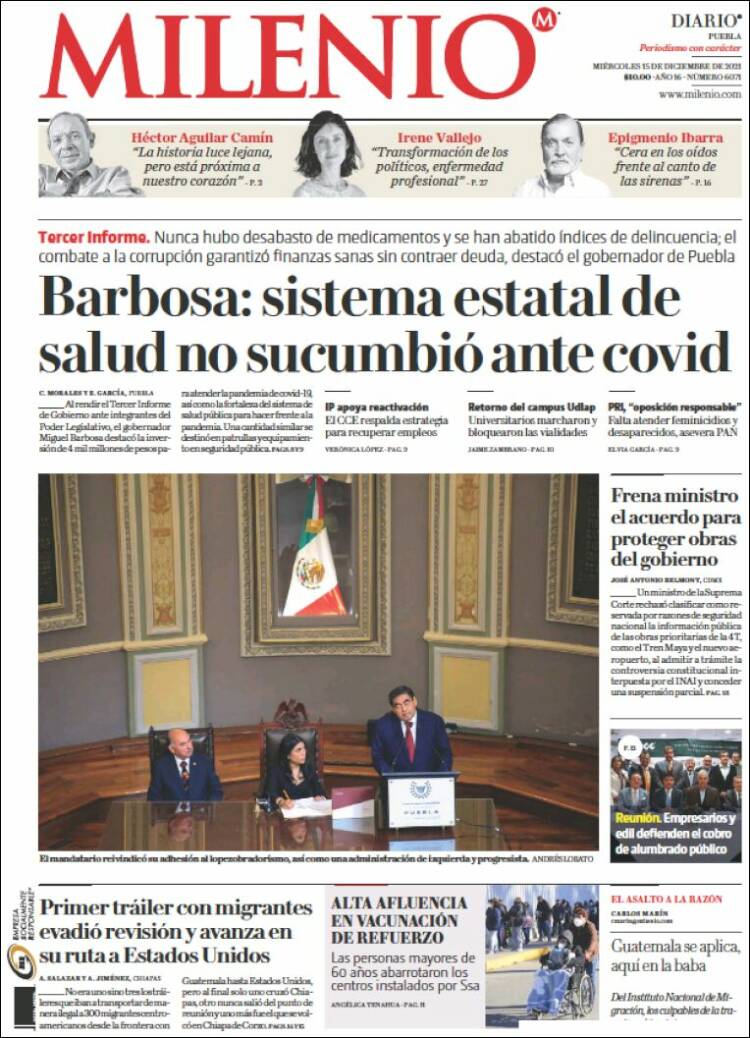 Portada de Milenio de Puebla (M&eacute;xico)