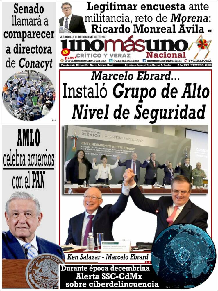 Portada de unomásuno (M&eacute;xico)