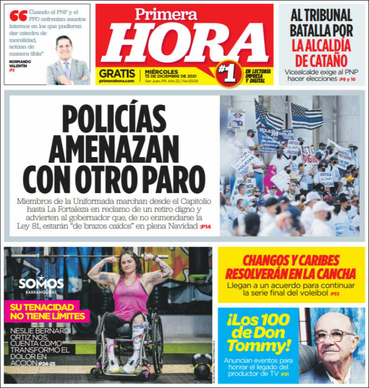 Portada de Primera Hora (Puerto Rico)