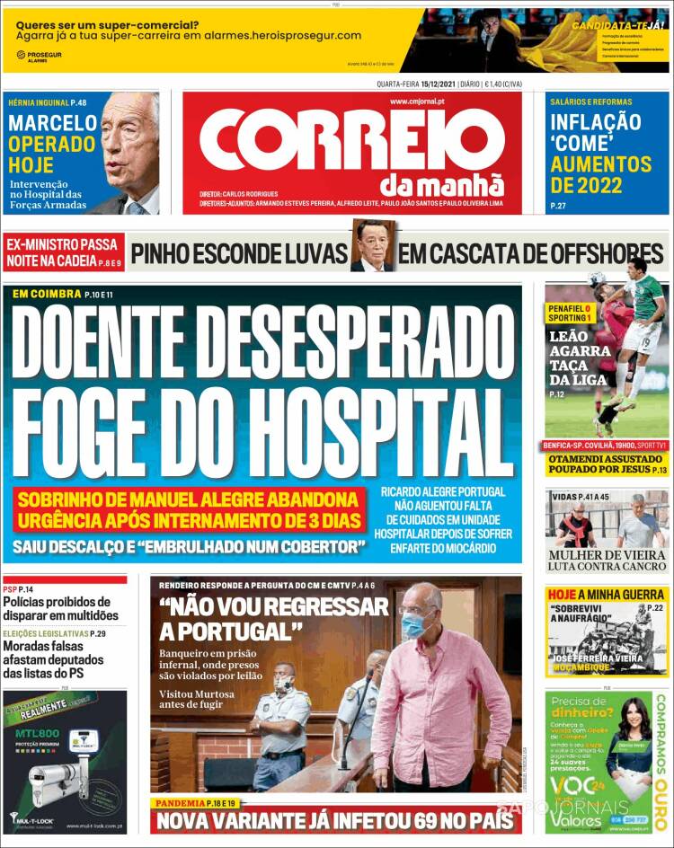 Portada de Correio da Manhã (Portugal)