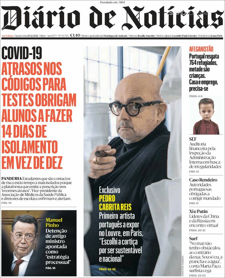 Portada de Diário de Noticias (Portugal)