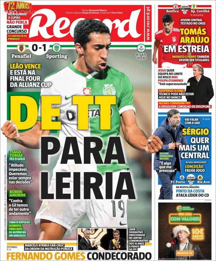Portada de Record (Portugal)