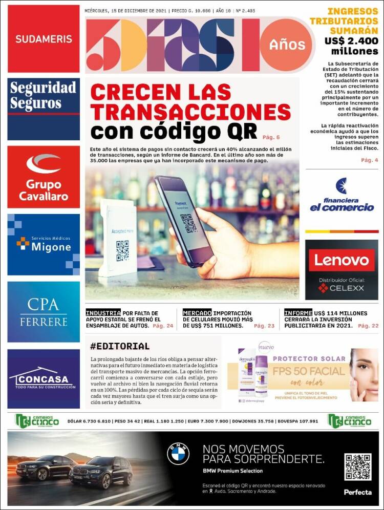 Portada de 5 Días (Paraguay)