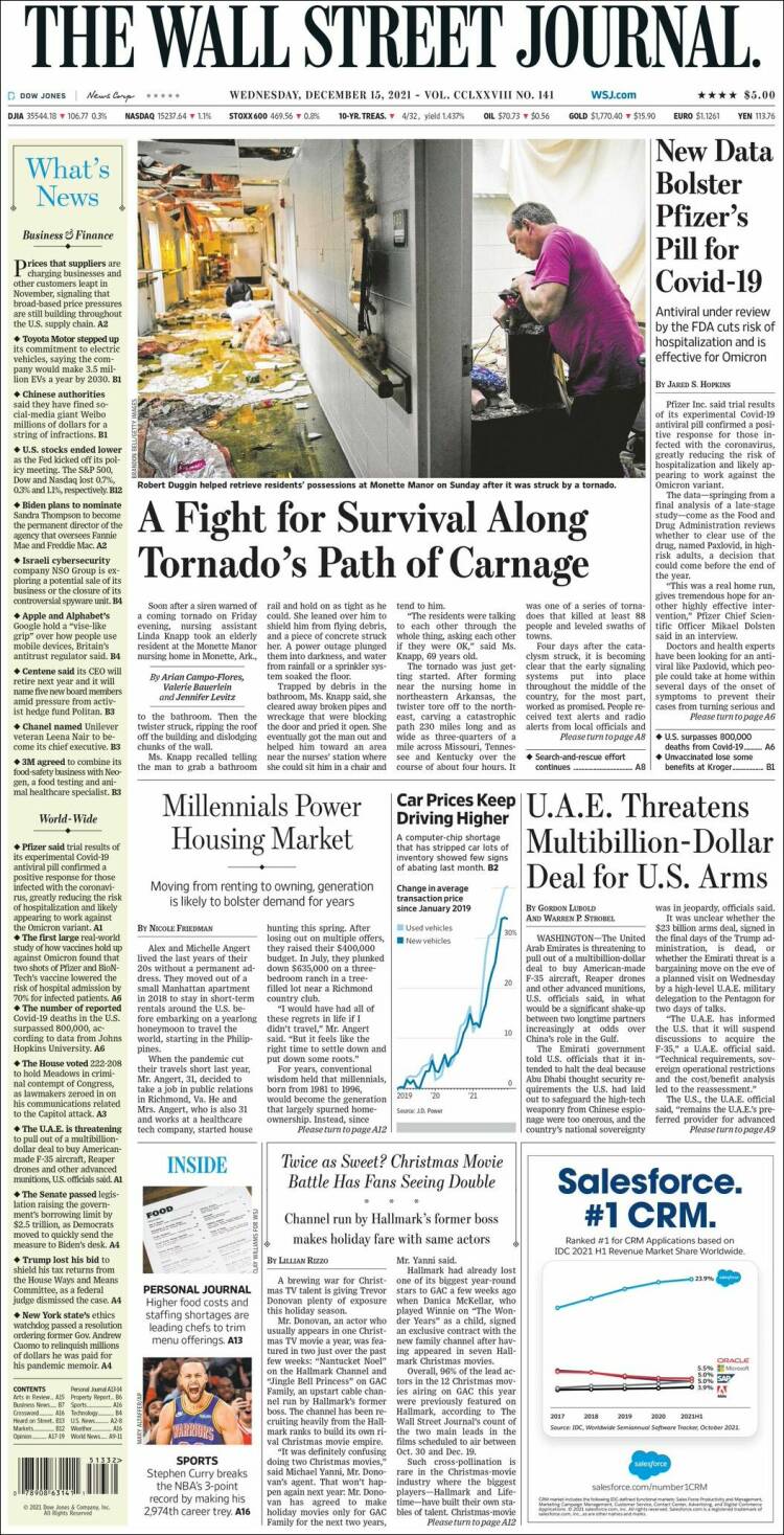 Portada de Wall Street Journal (USA)