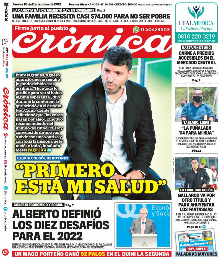 Portada de Crónica (Argentina)