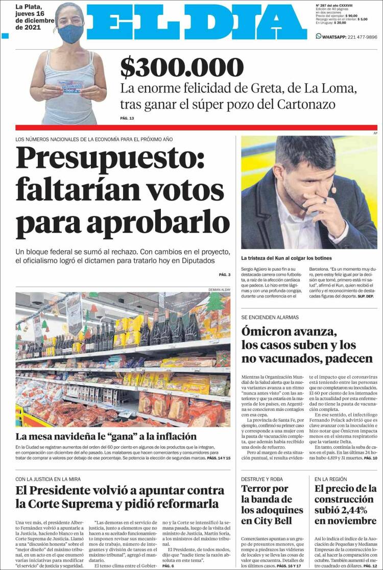 Portada de El Día de la Plata (Argentina)