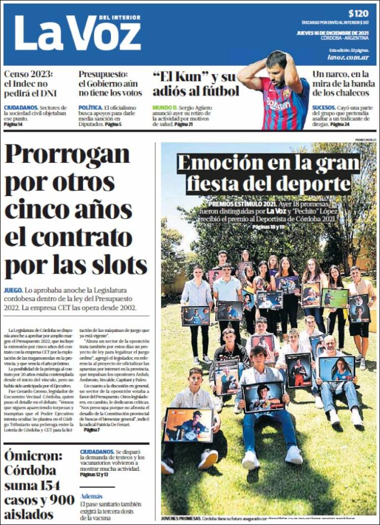 Portada de La Voz del Interior (Argentina)