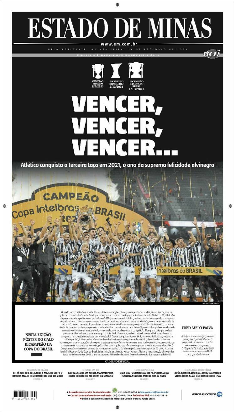 Portada de Jornal Estado de Minas (Brasil)