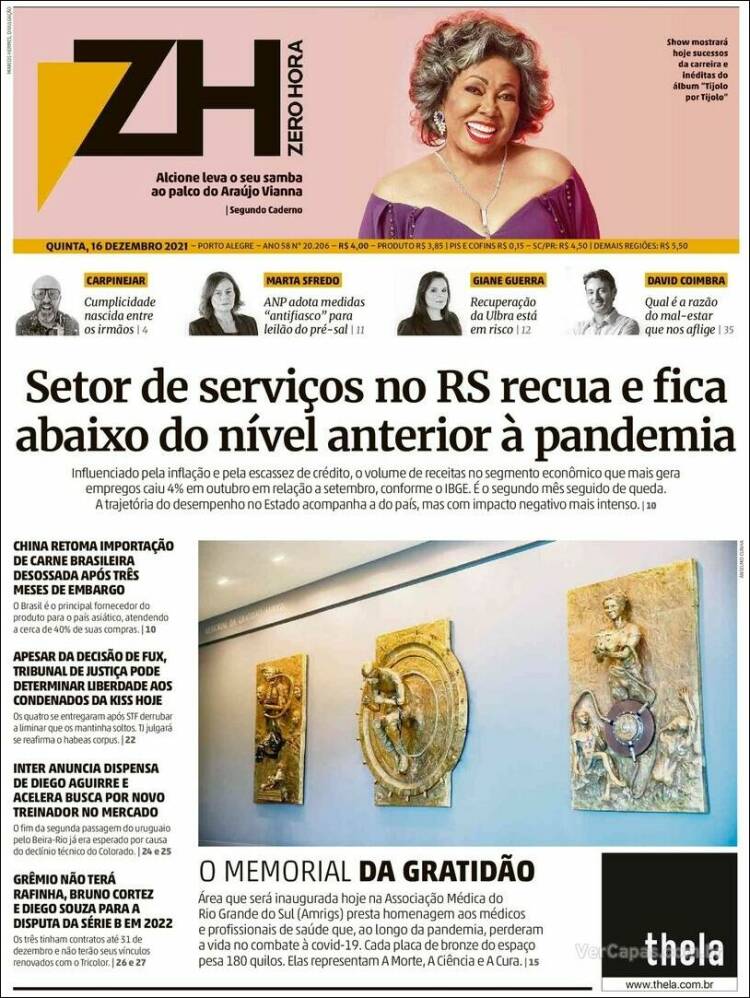 Portada de Zero Hora (Brasil)