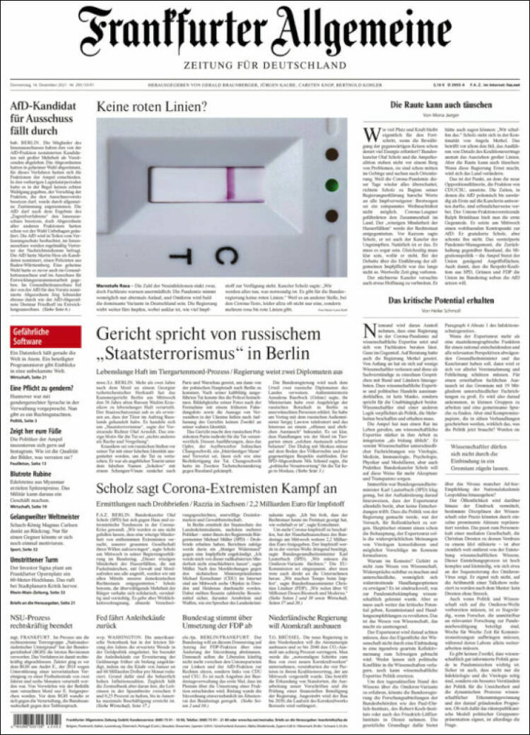 Portada de Frankfurter Allgemeine (Alemania)