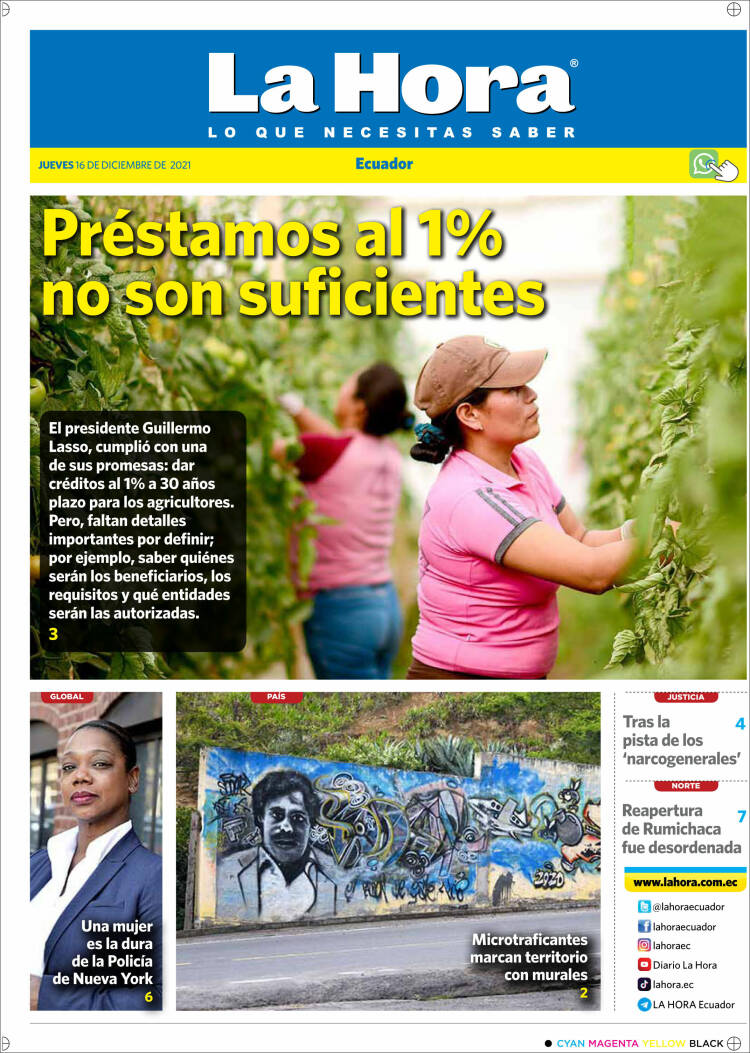 Portada de La Hora - Ecuador (Ecuador)