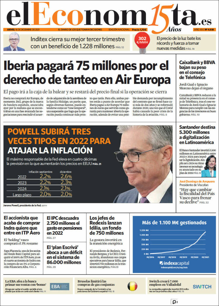 Portada de El Economista (Espa&ntilde;a)