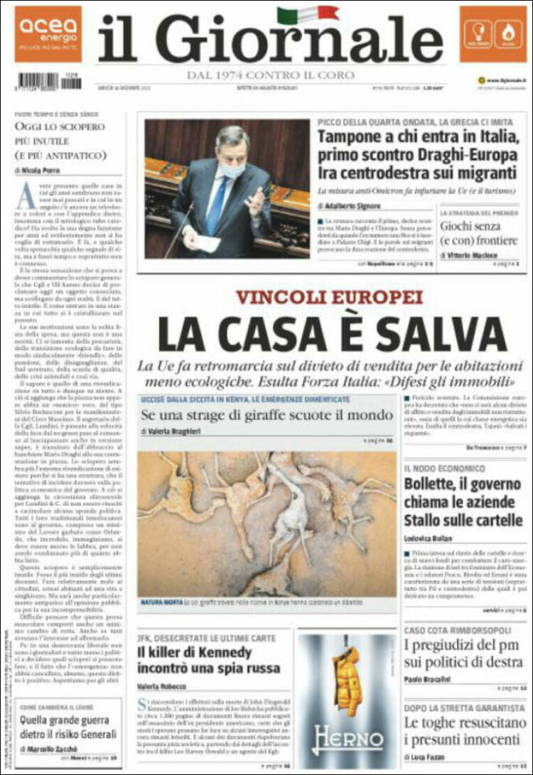 Portada de il Giornale (Italia)