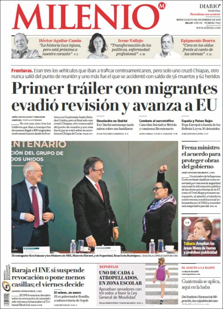 Portada de Milenio (M&eacute;xico)