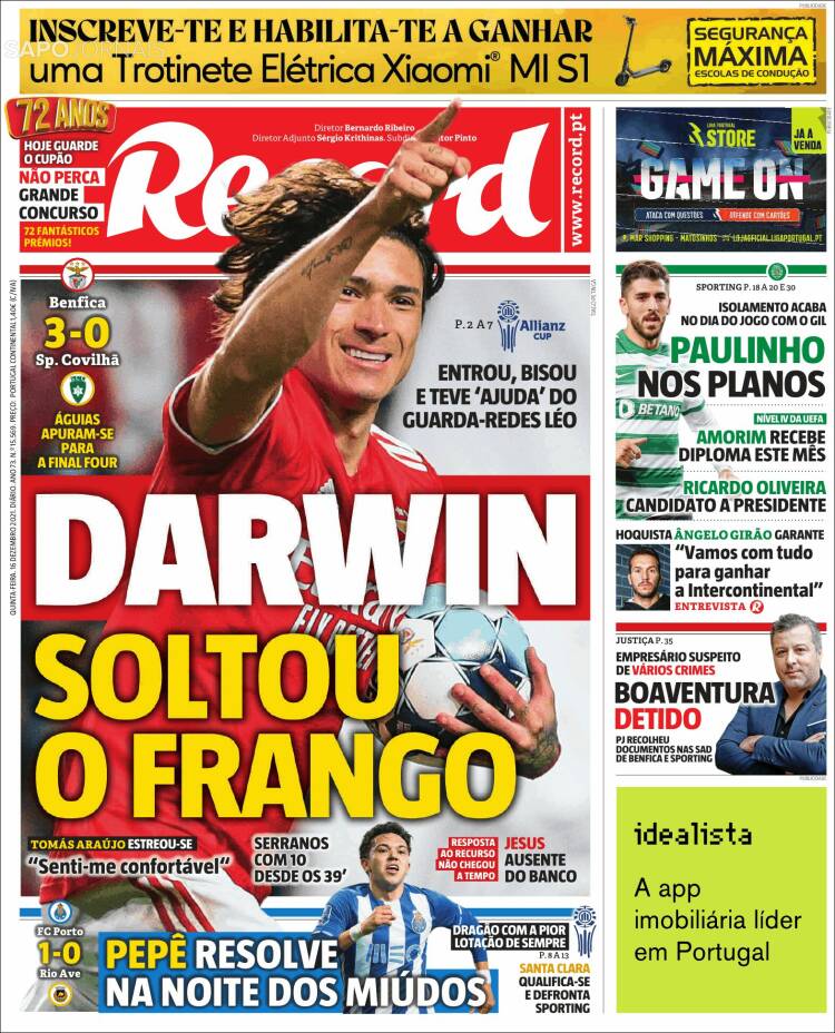 Portada de Record (Portugal)