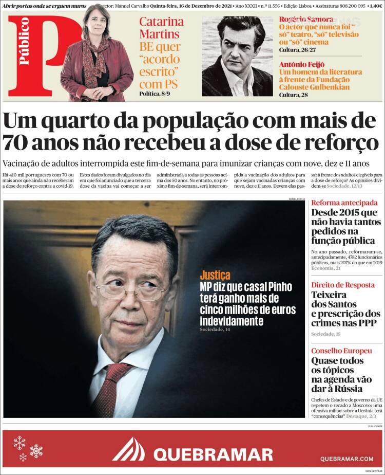 Portada de Público (Portugal)
