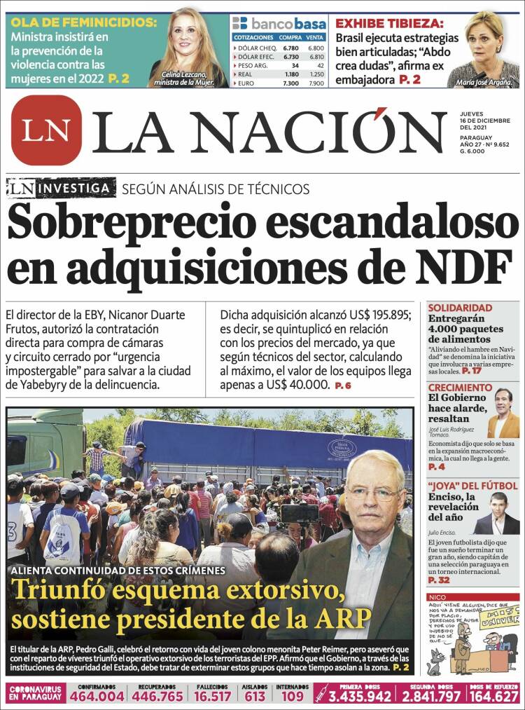Portada de La Nación (Paraguay)