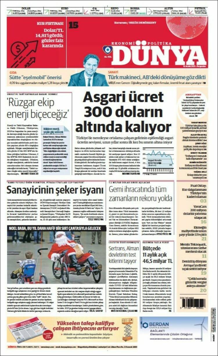 Portada de Dünya (Turqu&iacute;a)