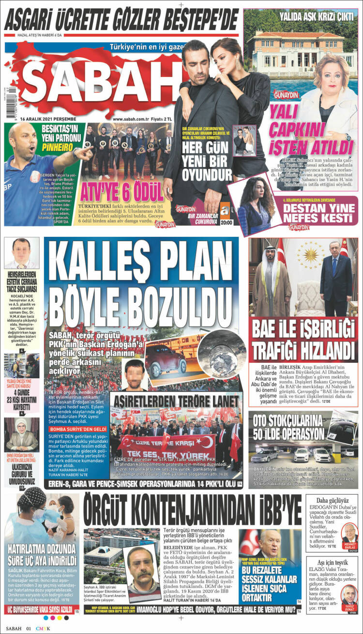 Portada de Sabah (Turqu&iacute;a)