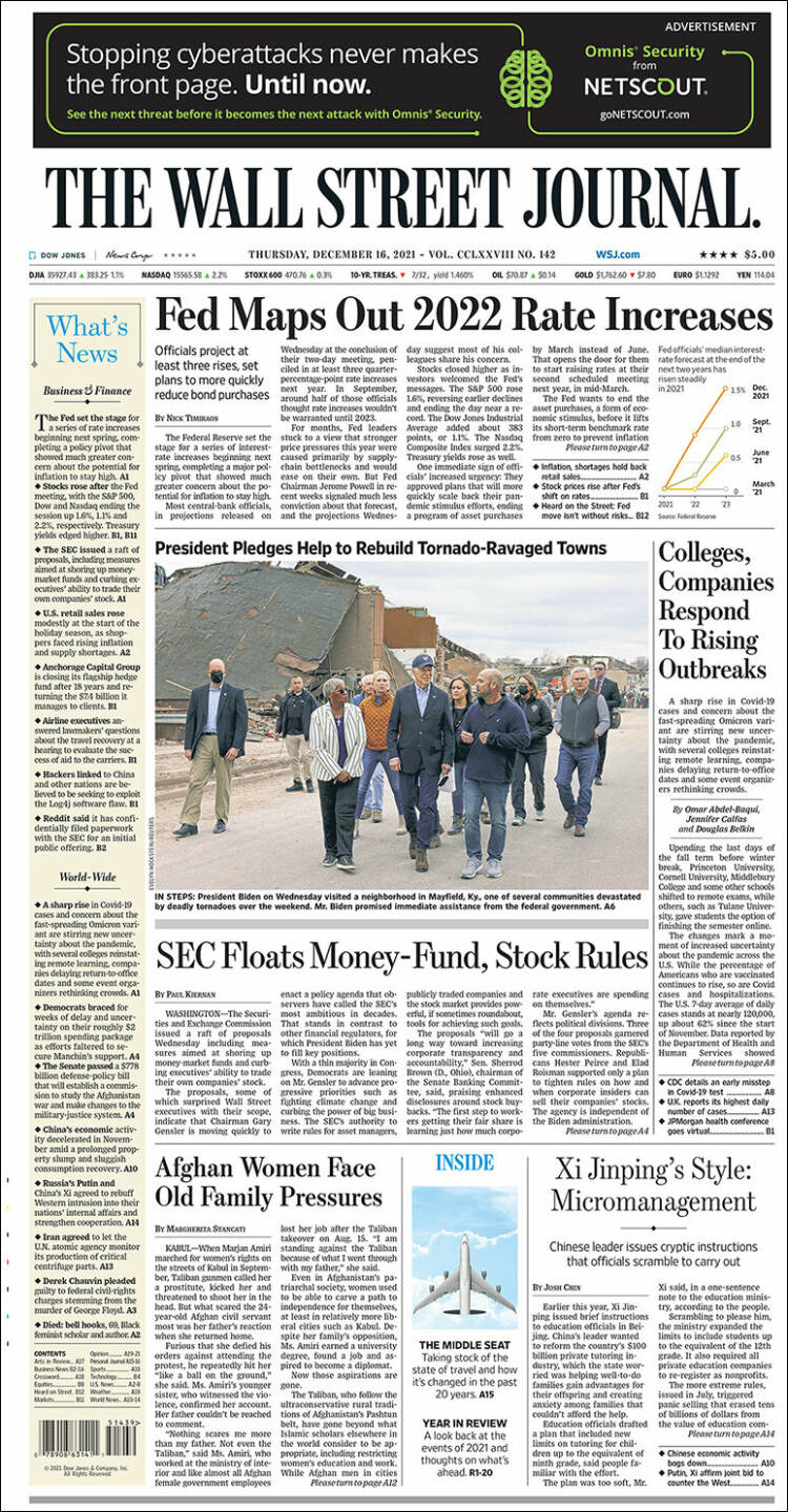 Portada de Wall Street Journal (USA)