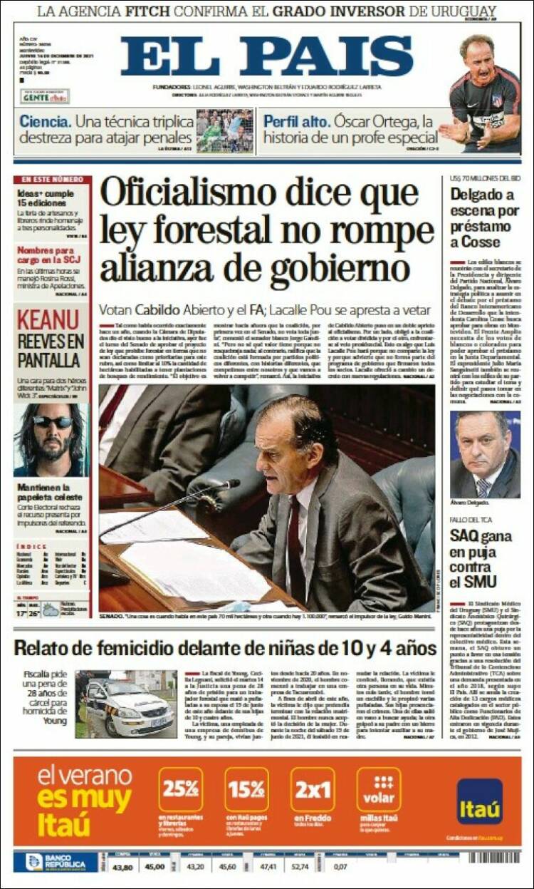Portada de El País (Uruguay)
