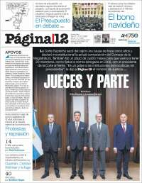 Portada de Página/12 (Argentina)