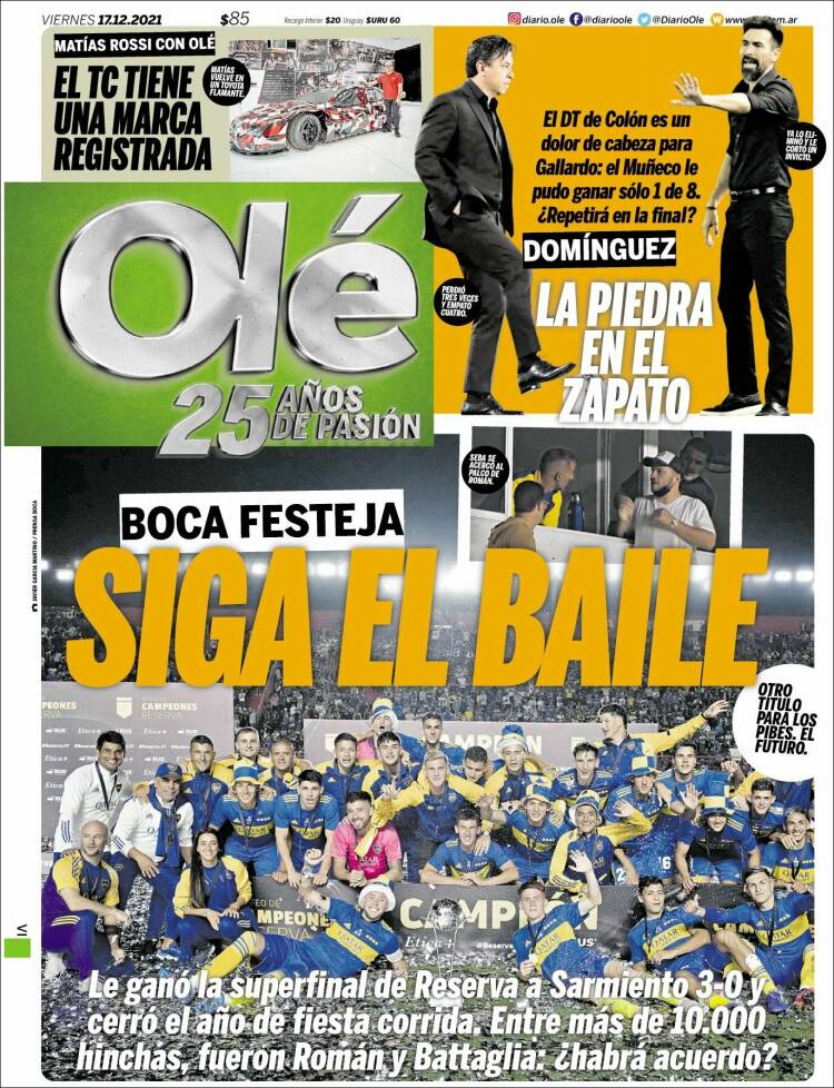 Portada de Olé (Argentina)