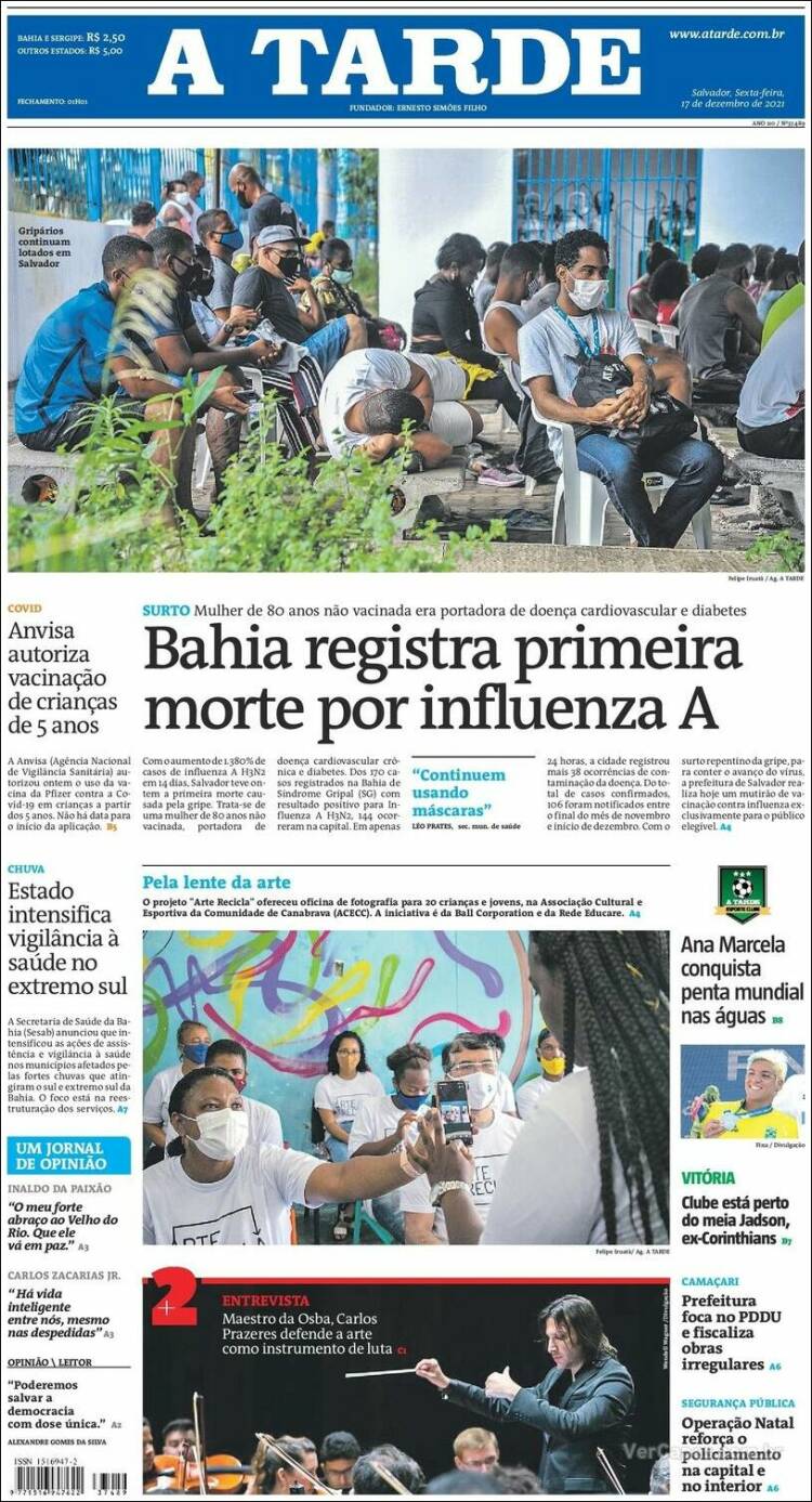 Portada de Diário A Tarde (Brasil)