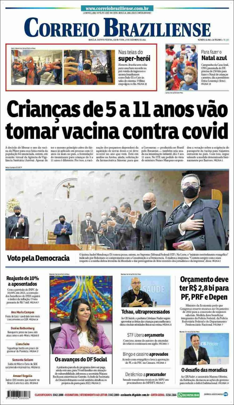 Portada de Correio Braziliense (Brasil)