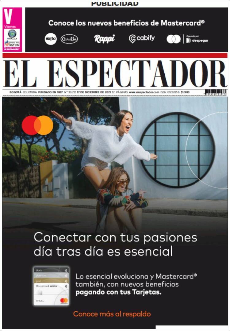 Portada de El Espectador (Colombia)