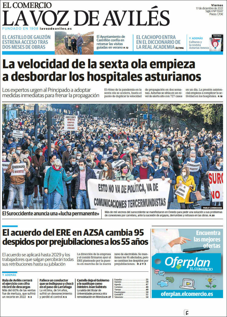Portada de El Comercio - Avilés (Espa&ntilde;a)