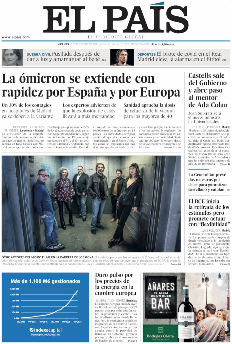 Portada de El País (Espa&ntilde;a)