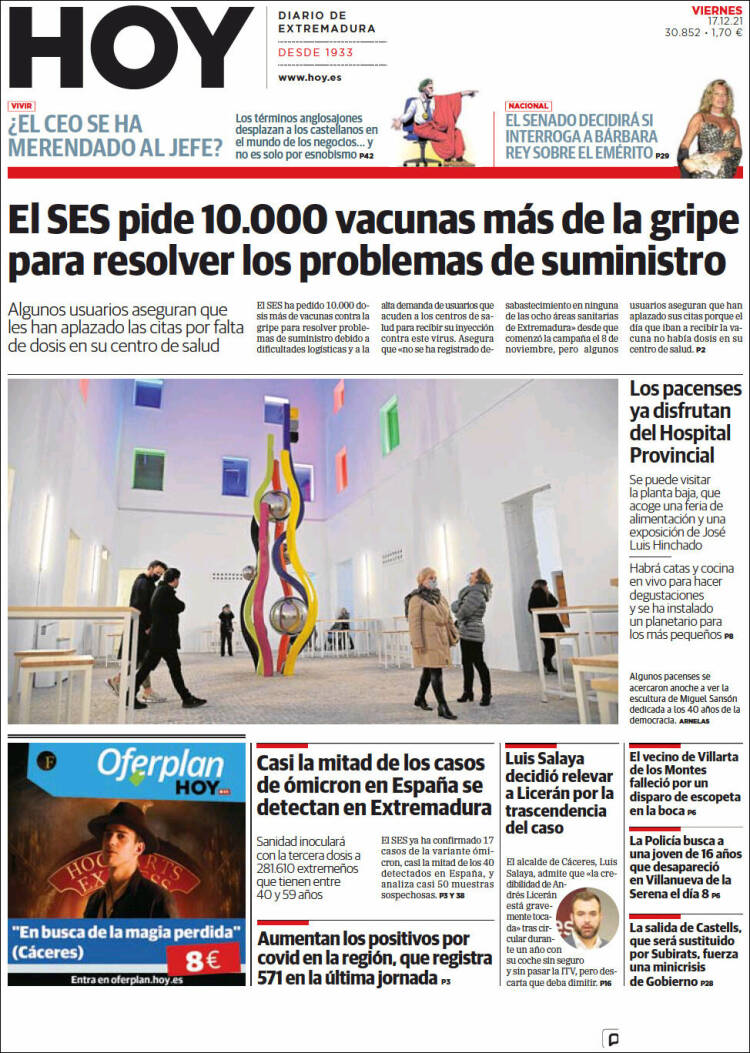 Portada de Hoy - Badajoz (Espa&ntilde;a)