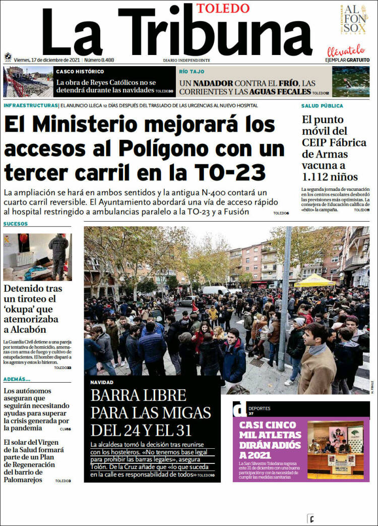 Portada de La Tribuna de Toledo (Espa&ntilde;a)