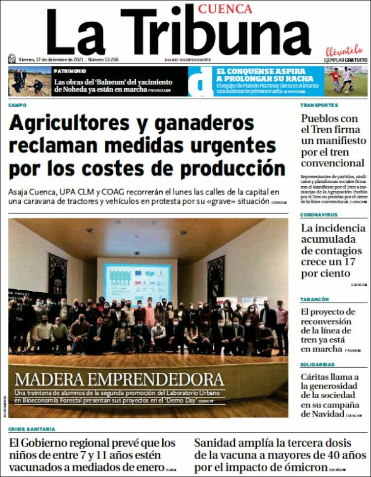 Portada de La Tribuna de Cuenca (Espa&ntilde;a)