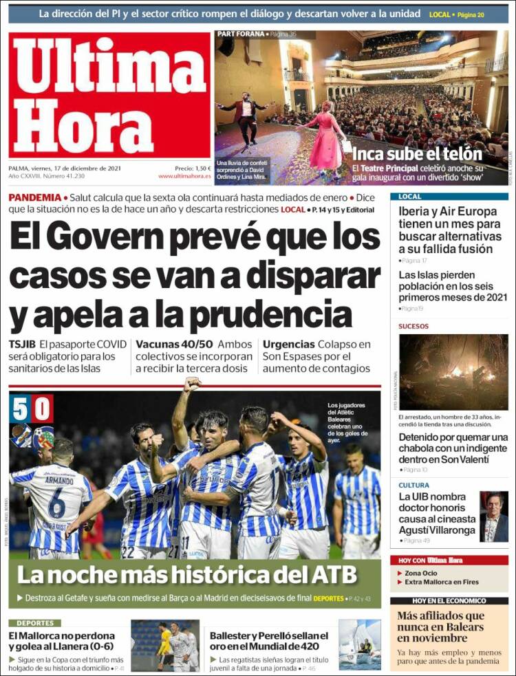 Portada de Última Hora (Espa&ntilde;a)