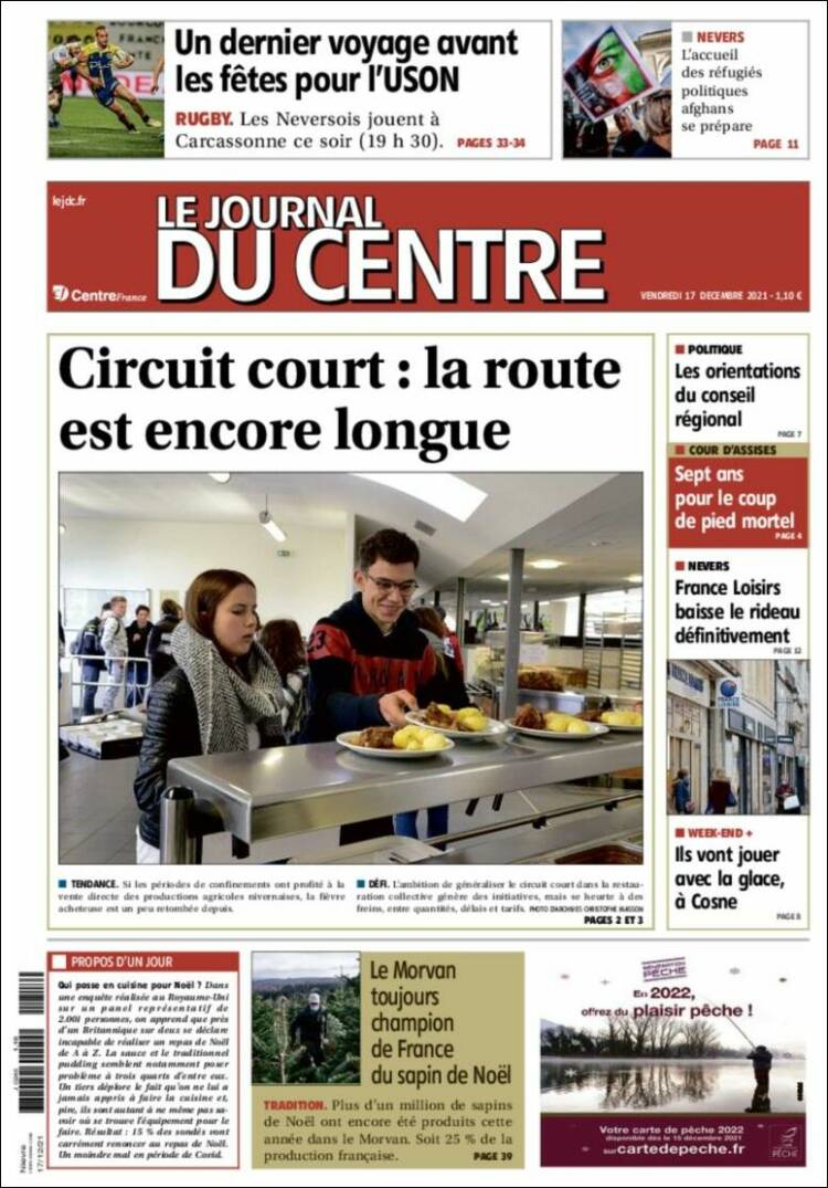 Portada de Le Journal du Centre (Francia)