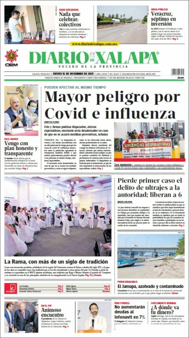 Portada de Diario de Xalapa (M&eacute;xico)