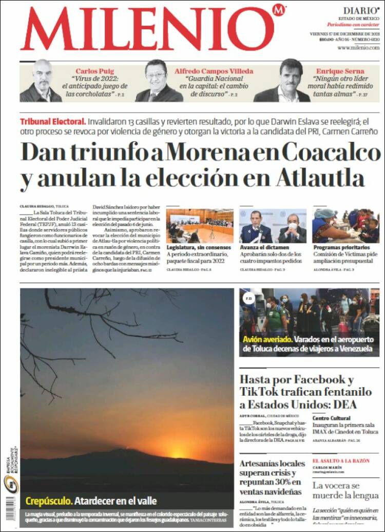 Portada de Milenio - Estado de México (M&eacute;xico)