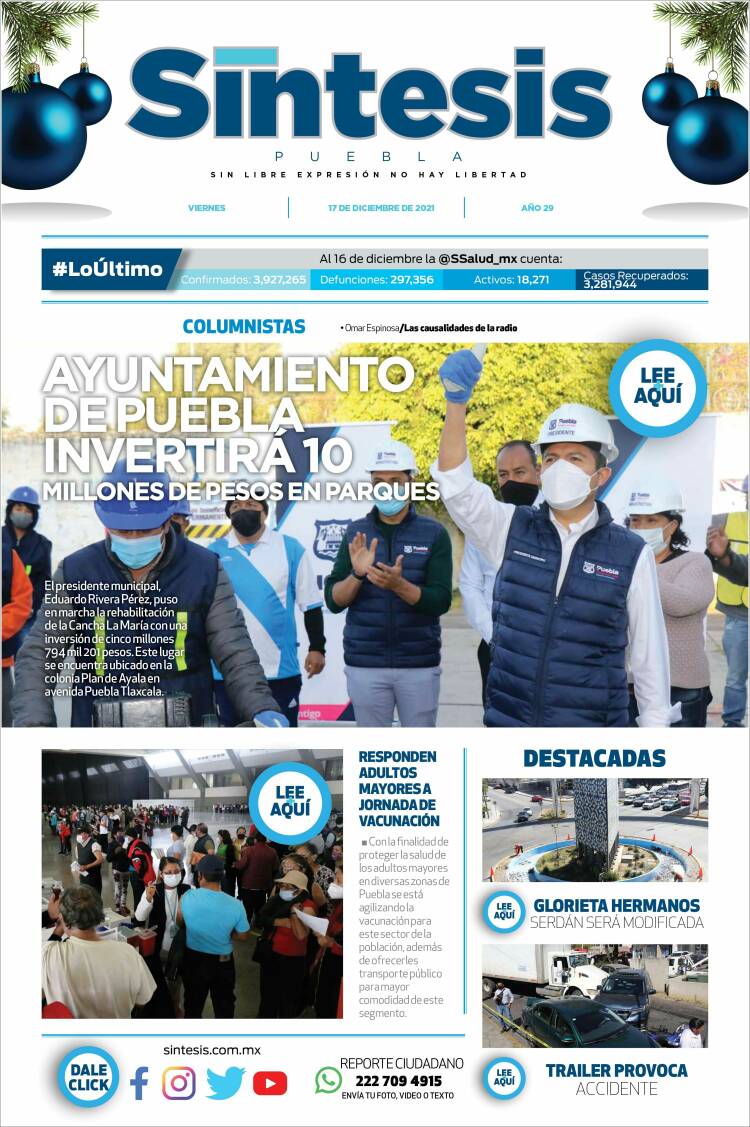 Portada de Síntesis - Puebla (M&eacute;xico)