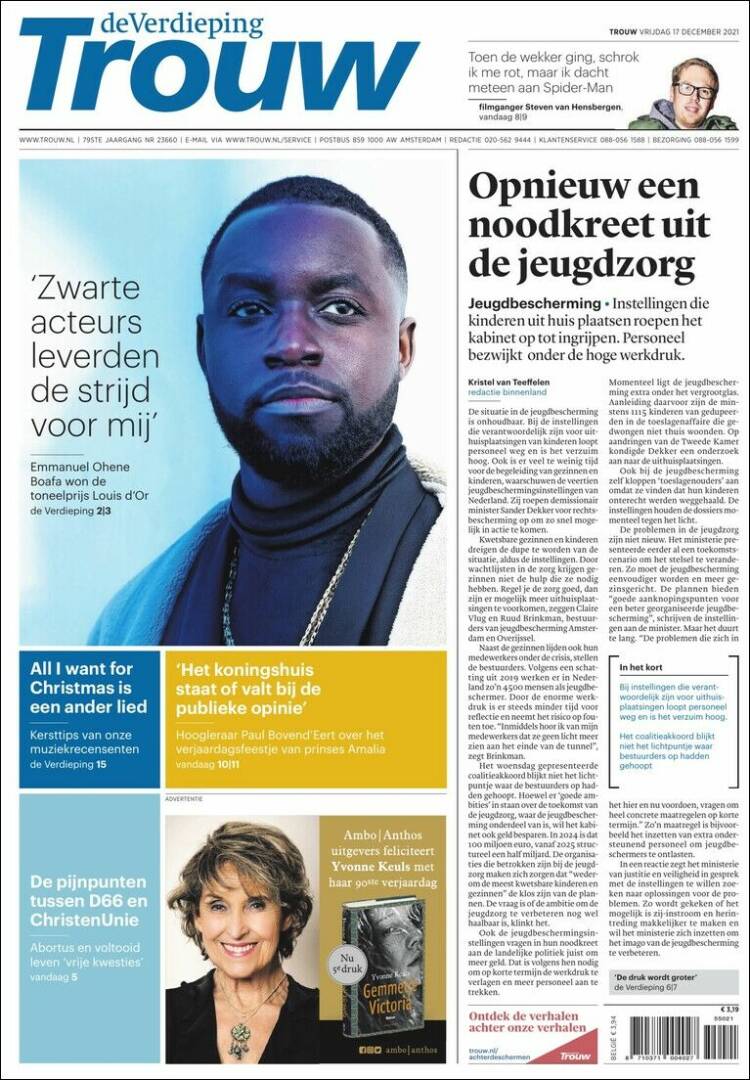 Portada de Trouw (Pa&iacute;ses Bajos)