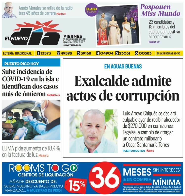Portada de El Nuevo Día (Puerto Rico)